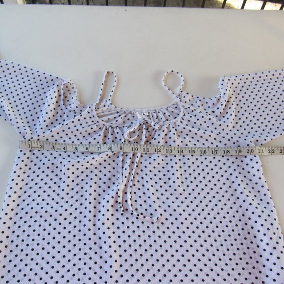 Jules & Leopold Womens Polka Dot Open Cold Off-Shoulder Strap Top Blouse Size M - Picture 6 of 7